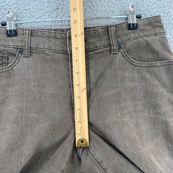 Chicos Jeans Womens 0.5 US 6 Brown Platinum Denim Ultimate Fit Slim Leg Stretch - Picture 6 of 11